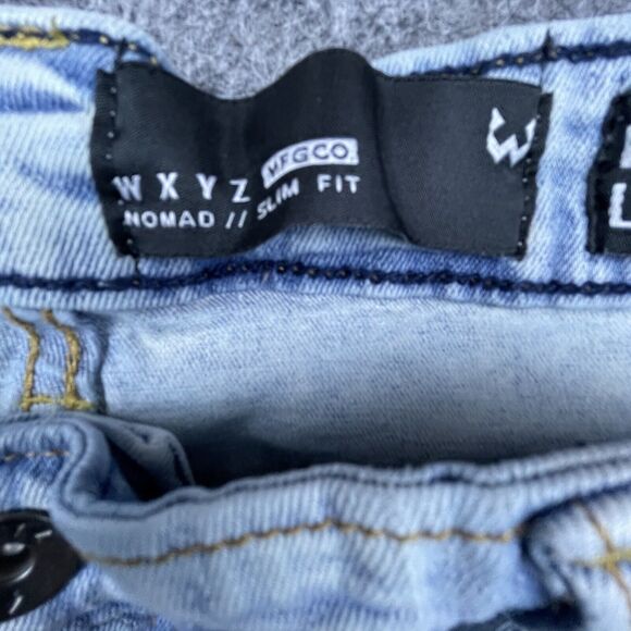 WXYZ MFGCO Jeans Mens 32 x 30 Nomad Slim Fit Ripped Thrashed Streetwear - Picture 3 of 8